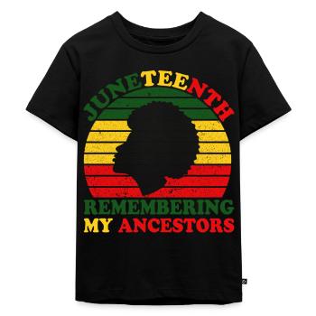 Juneteenth Remembering My Ancestors - Kids Premium Organic T-Shirt - black - Front - Mikhail (115cm)