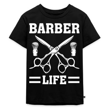 Barbier Life Coiffeur Coupe de cheveux - T-shirt Premium bio Enfant - noir - Devant - Mikhail (115cm)