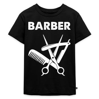 Barber Barber Hairdresser Hairmaster Haircut - Kids Premium Organic T-Shirt - black - Front - Mikhail (115cm)