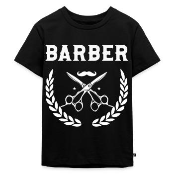 Barbier Barbier Coiffeur Coiffeur Coiffeur Coupe de cheveux - T-shirt Premium bio Enfant - noir - Devant - Mikhail (115cm)