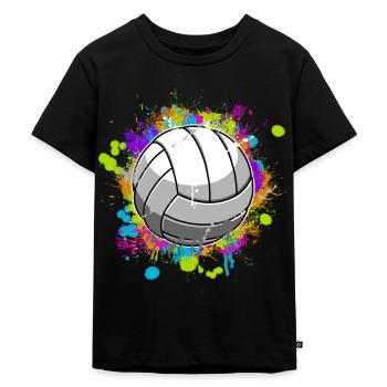 Volleyball - Kinder Premium Bio T-Shirt - Schwarz - Vorne - Mikhail (115cm)