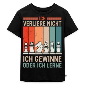 Schach Schachspieler Schachfigur - Kinder Premium Bio T-Shirt - Schwarz - Vorne - Mikhail (115cm)