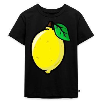 Zitrone Zitronen Zitrusfrucht Pflanze - Kinder Premium Bio T-Shirt - Schwarz - Vorne - Mikhail (115cm)