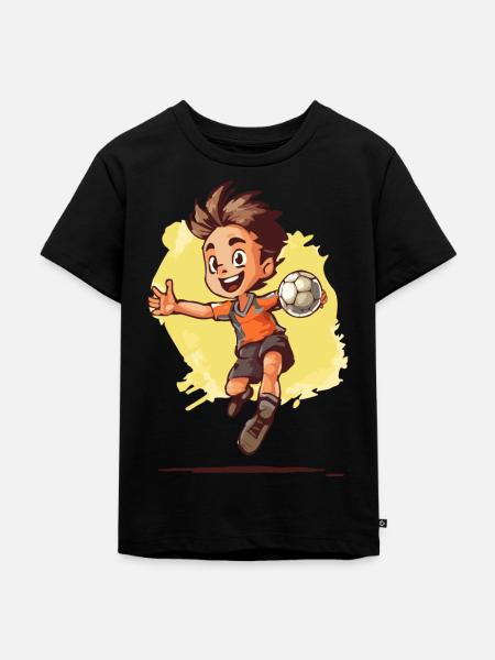 Handball Playing Boy - Kids Handball - Kids Premium Organic T-Shirt - black