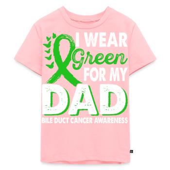 Wear green for daddy's bile duct cancer - Kids Premium Organic T-Shirt - rose - Front - AI Model Kid Female (0cm)