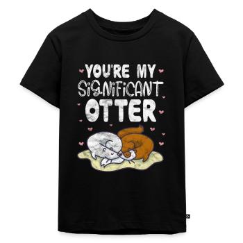 Otter - Kinder Premium Bio T-Shirt - Schwarz - Vorne - Mikhail (115cm)