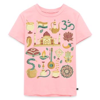 Indien - Kinder Premium Bio T-Shirt - Rosa - Vorne - AI Model Kid Female (0cm)