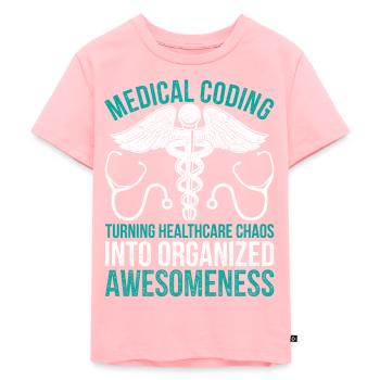 Medical Coding Turning Healthcare Chaos - Kids Premium Organic T-Shirt - rose - Front - AI Model Kid Female (0cm)