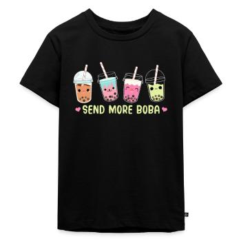 Bubble Tea - Kinder Premium Bio T-Shirt - Schwarz - Vorne - Mikhail (115cm)