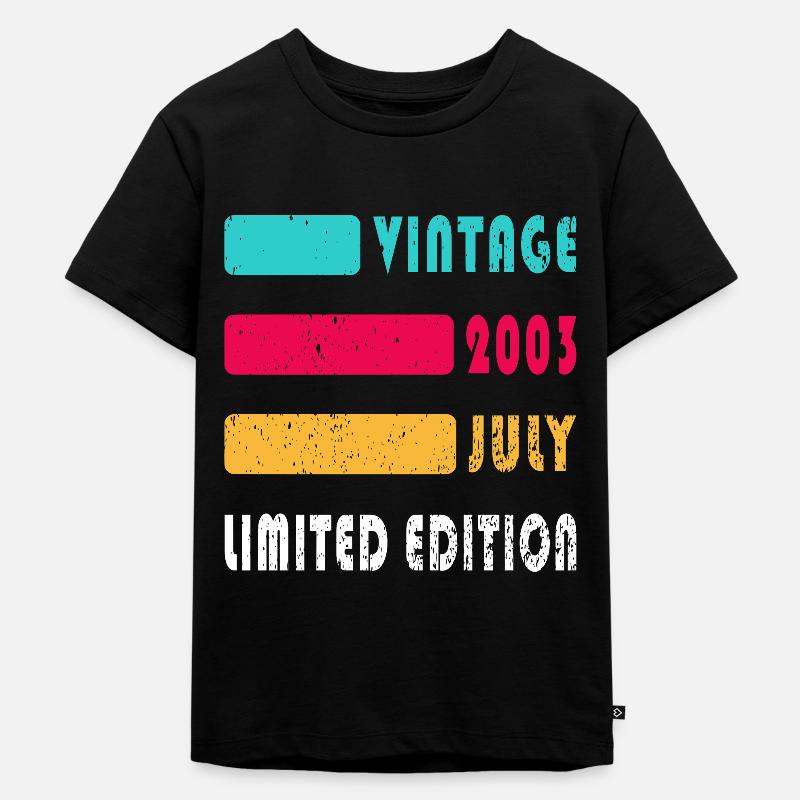 Juli 2003 Juli Geburtstagsgeschenk Juli 2003 - Kinder Premium Bio T-Shirt - Schwarz