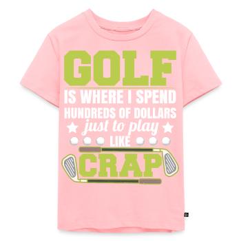 Golf Lustig - Kinder Premium Bio T-Shirt - Rosa - Vorne - AI Model Kid Female (0cm)