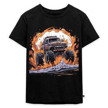 Monstertruck - Kinder Premium Bio T-Shirt - Schwarz - Vorne - Mikhail (115cm)