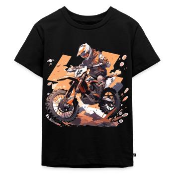 Motocross Dirtbike Motocross Motocross Motorrad - Kinder Premium Bio T-Shirt - Schwarz - Vorne - Mikhail (115cm)