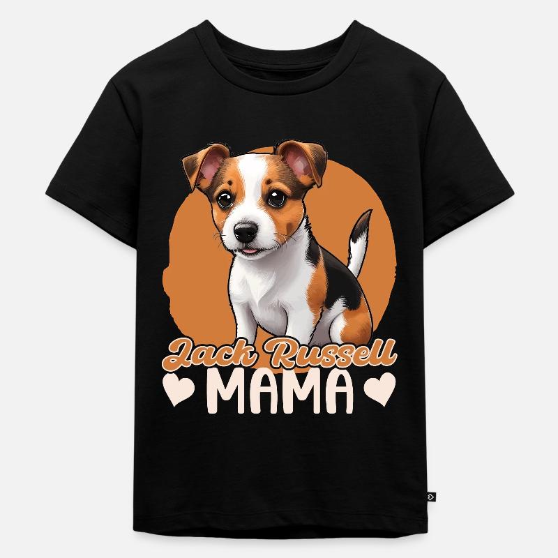 Jack Russell Mama - Kinder Premium Bio T-Shirt - Schwarz