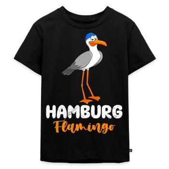 Hamburg Flamingo Norddeutschland Möwen Shirt - Kinder Premium Bio T-Shirt - Schwarz - Vorne - Mikhail (115cm)