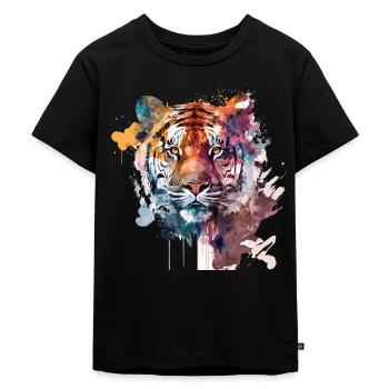 Tiger - Kinder Premium Bio T-Shirt - Schwarz - Vorne - Mikhail (115cm)