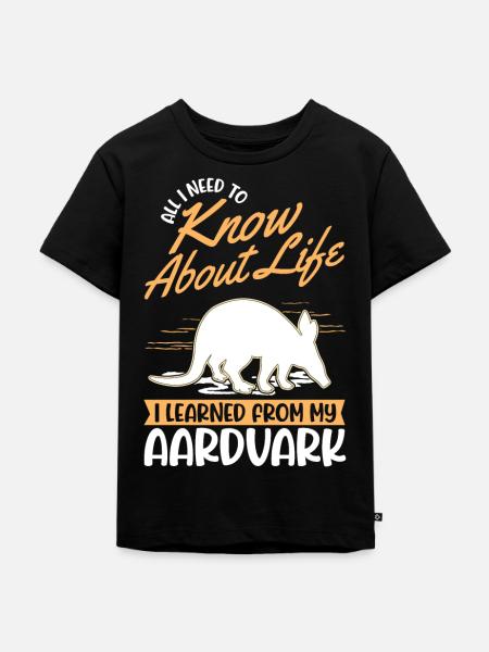 Erdferkel Geschenk Aardvark - Kinder Premium Bio T-Shirt - Schwarz