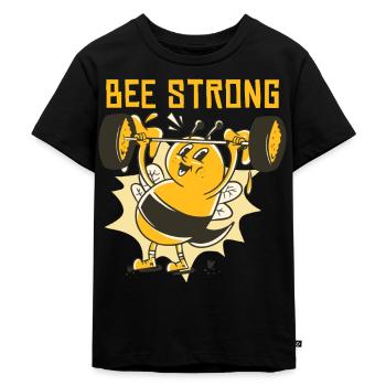 Biene stark - Kinder Premium Bio T-Shirt - Schwarz - Vorne - Mikhail (115cm)
