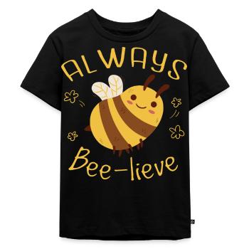 Mignon abeille abeille Bumblebee Design - T-shirt Premium bio Enfant - noir - Devant - Mikhail (115cm)