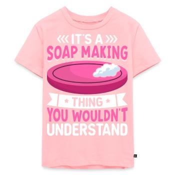 Fabricant de savon Soapologist - T-shirt Premium bio Enfant - rose - Devant - AI Model Kid Female (0cm)