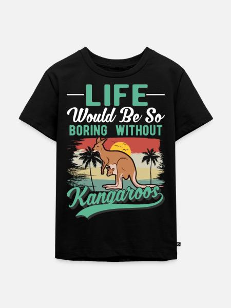 Australisches Känguru Australien Kangaroo - Kinder Premium Bio T-Shirt - Schwarz