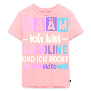 Name Caroline Geschenk Grundschule - Kinder Premium Bio T-Shirt - Rosa - Vorne - AI Model Kid Female (0cm)
