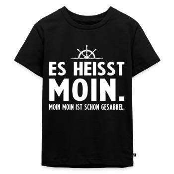 Es heisst Moin Moin Moin ist schon Gesabbel - Kinder Premium Bio T-Shirt - Schwarz - Vorne - Mikhail (115cm)