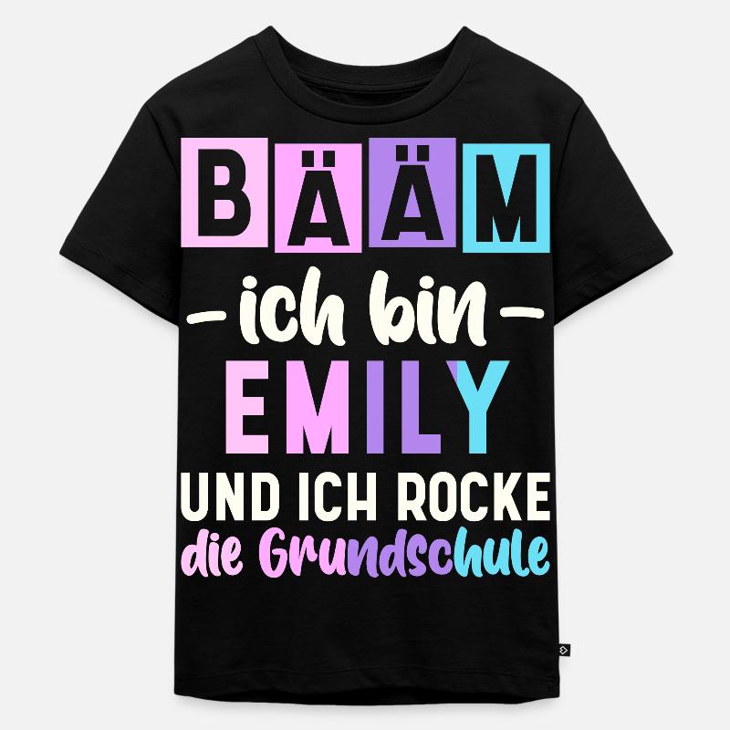 Name Emily Geschenk Grundschule - Kinder Premium Bio T-Shirt - Schwarz