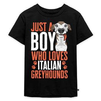 Lévrier italien Greyhound Chiens - T-shirt Premium bio Enfant - noir - Devant - Mikhail (115cm)