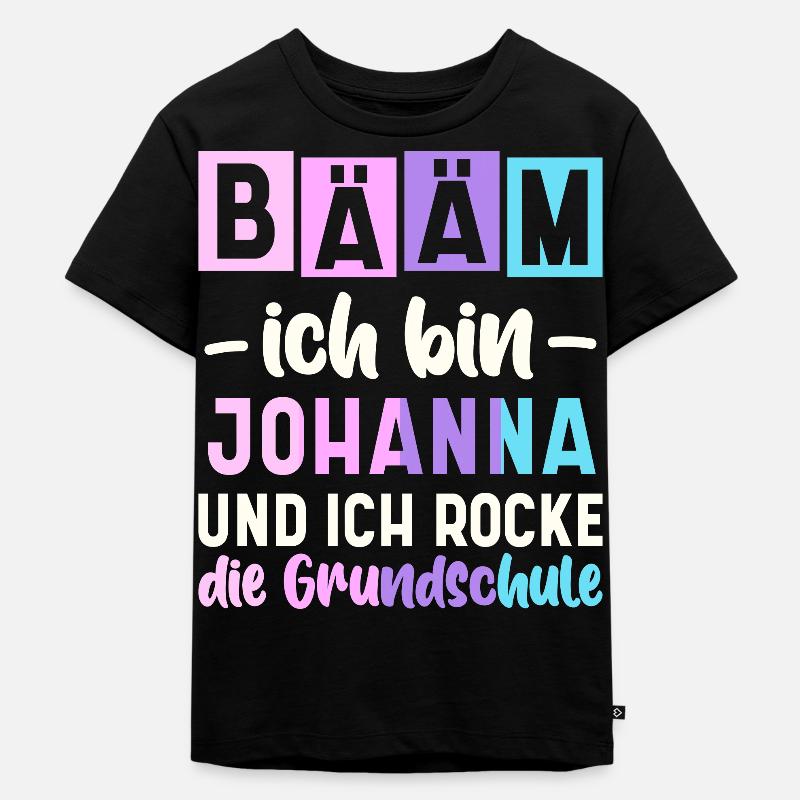 Name Johanna Geschenk Grundschule - Kinder Premium Bio T-Shirt - Schwarz