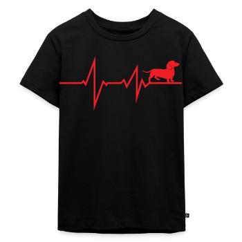 Chien teckel Propriétaire de chien Gechenkidee - T-shirt Premium bio Enfant - noir - Devant - Mikhail (115cm)