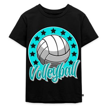 Volleyball - Kinder Premium Bio T-Shirt - Schwarz - Vorne - Mikhail (115cm)