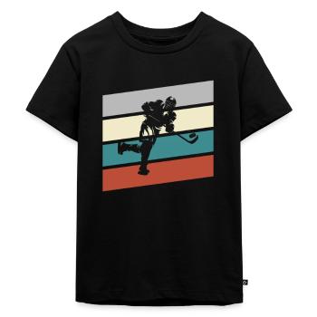 Eishockey Retro - Kinder Premium Bio T-Shirt - Schwarz - Vorne - Mikhail (115cm)