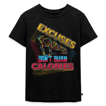 Excuses, Brûlure, Pas de calories, Personnel - T-shirt Premium bio Enfant - noir - Devant - Mikhail (115cm)