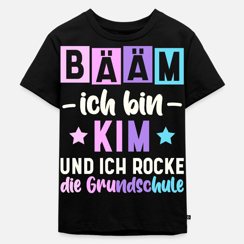 Name Kim Geschenk Grundschule - Kinder Premium Bio T-Shirt - Schwarz
