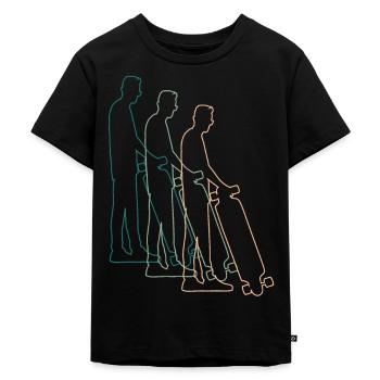 Skater Skateboard Fahrer Skateboardfahrer Retro - Kinder Premium Bio T-Shirt - Schwarz - Vorne - Mikhail (115cm)