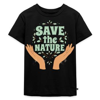Save the Nature Pollution - Kids Premium Organic T-Shirt - black - Front - Mikhail (115cm)