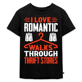 Romantic walk thrift store - Kids Premium Organic T-Shirt - black - Front - Mikhail (115cm)