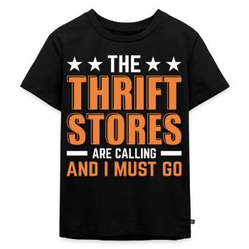Thrift Stores Thrift Store Second Hand - Kids Premium Organic T-Shirt - black - Front - Mikhail (115cm)