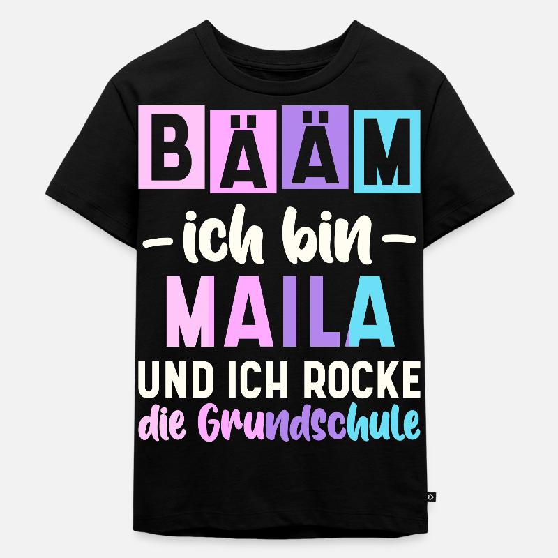 Name Maila Geschenk Grundschule - Kinder Premium Bio T-Shirt - Schwarz