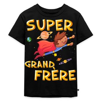Super grand Frere De L'espace Cadeau Garçon - T-shirt Premium bio Enfant - noir - Devant - Mikhail (115cm)