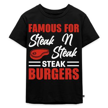 Steak Butcher Meat BBQ Burger - T-shirt Premium bio Enfant - noir - Devant - Mikhail (115cm)