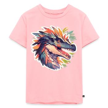 Dinosaurier Trex Dinos Dinosaurus Dino Baby - Kinder Premium Bio T-Shirt - Rosa - Vorne - AI Model Kid Female (0cm)