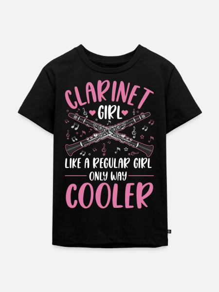 Klarinette Mädchen Klarinettistin - Kinder Premium Bio T-Shirt - Schwarz