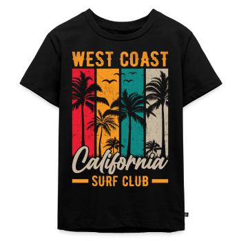 Côte Ouest Californie Surf Beach Palm Trees États-Unis - T-shirt Premium bio Enfant - noir - Devant - Mikhail (115cm)