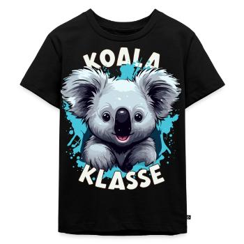 Cartoon Koalaklasse Grundschule Klassentier - Kinder Premium Bio T-Shirt - Schwarz - Vorne - Mikhail (115cm)
