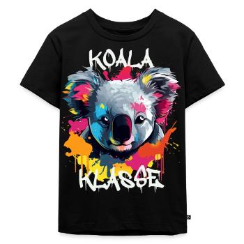 Graffiti Koalaklasse Grundschule Klassentier - Kinder Premium Bio T-Shirt - Schwarz - Vorne - Mikhail (115cm)