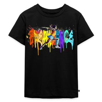 Breakdance Girl Bgirl B-Girl - Kinder Premium Bio T-Shirt - Schwarz - Vorne - Mikhail (115cm)