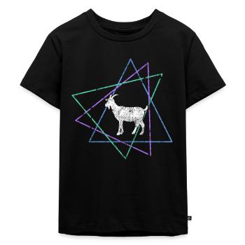 Ziege - Kinder Premium Bio T-Shirt - Schwarz - Vorne - Mikhail (115cm)