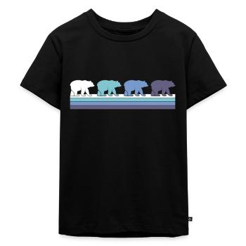 Bär - Kinder Premium Bio T-Shirt - Schwarz - Vorne - Mikhail (115cm)